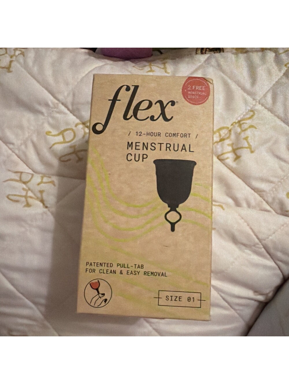 Flex Menstrual Cup 2 Free Discs 12-Hour  Reusable Period Cup Sz.2 NIB Sealed